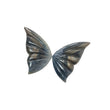 Blue & Chocolate Sapphire Gemstone Carving : 56.60cts Natural Untreated Bi-Color Sapphire Hand Carved BUTTERFLY 36*18mm Pair