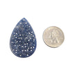 BLUE SAPPHIRE Gemstone Carving : 46.20cts Natural Untreated Sapphire Hand Carved Pear Shape 44*28.5mm