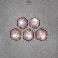 Milky Star Ruby Gemstone Cabochon : 88.00cts Natural Untreated Unheated 6Ray Star Ruby Hexagon Shape 19.5*16.5mm - 22*19mm 5pcs