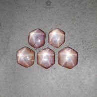 Milky Star Ruby Gemstone Cabochon : 88.00cts Natural Untreated Unheated 6Ray Star Ruby Hexagon Shape 19.5*16.5mm - 22*19mm 5pcs
