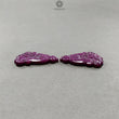 Red RUBY Gemstone Carving : 80.50cts Natural Untreated Unheated Ruby Floral Hand Carved Triangle Shape 35*30 Pair