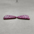 Red RUBY Gemstone Carving : 86.90cts Natural Untreated Unheated Ruby Floral Hand Carved Uneven Shape 37*30 Pair