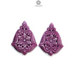 RUBY Gemstone Carving : 84.40cts Natural Untreated Unheated Red Ruby Floral Hand Carved Uneven Shape 41*30mm Pair