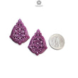 RUBY Gemstone Carving : 84.40cts Natural Untreated Unheated Red Ruby Floral Hand Carved Uneven Shape 41*30mm Pair