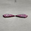 RUBY Gemstone Carving : 84.40cts Natural Untreated Unheated Red Ruby Floral Hand Carved Uneven Shape 41*30mm Pair