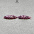 Ruby Gemstone Carving : 44.70cts Natural Untreated Red Ruby Hand Carved Marquise Shape 32*16mm Pair