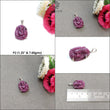 Ruby Gemstone With 925 Sterling Silver Pendant : Natural Untreated Unheated Hand Carved Prong Set Lord Ganesha Idol