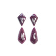 Ruby Gemstone Rose Cut : Natural Untreated Unheated Red Ruby Cushion & Uneven Shape Pair/Set