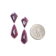 Ruby Gemstone Rose Cut : Natural Untreated Unheated Red Ruby Cushion & Uneven Shape Pair/Set