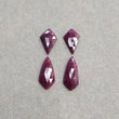 Ruby Gemstone Rose Cut : Natural Untreated Unheated Red Ruby Cushion & Uneven Shape Pair/Set