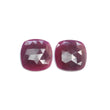 Ruby Gemstone Rose Cut : Natural Untreated Unheated Red Ruby Cushion & Uneven Shape Pair/Set