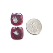 Ruby Gemstone Rose Cut : Natural Untreated Unheated Red Ruby Cushion & Uneven Shape Pair/Set