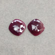 Ruby Gemstone Rose Cut : Natural Untreated Unheated Red Ruby Cushion & Uneven Shape Pair/Set