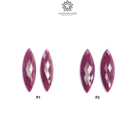 Ruby Gemstone Checker Cut : Natural Untreated Unheated Red Ruby Marquise Shape Pair