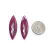 Ruby Gemstone Checker Cut : Natural Untreated Unheated Red Ruby Marquise Shape Pair