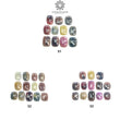 MULTI SAPPHIRE Gemstone Rose Cut : Natural Untreated Unheated Sapphire Bi-Color Cushion Shape Set