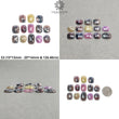 MULTI SAPPHIRE Gemstone Rose Cut : Natural Untreated Unheated Sapphire Bi-Color Cushion Shape Set