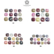 MULTI SAPPHIRE Gemstone Rose Cut : Natural Untreated Unheated Sapphire Bi-Color Cushion Shape Set