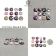 MULTI SAPPHIRE Gemstone Rose Cut : Natural Untreated Unheated Sapphire Bi-Color Cushion Shape Set