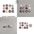 MULTI SAPPHIRE Gemstone Rose Cut : Natural Untreated Unheated Sapphire Bi-Color Cushion Shape Set