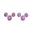 RUBY Gemstone Rose Cut : Natural Untreated Unheated Raspberry Sheen Ruby Egg Shape 6pcs Set