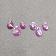 RUBY Gemstone Rose Cut : Natural Untreated Unheated Raspberry Sheen Ruby Egg Shape 6pcs Set