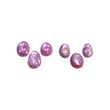 RUBY Gemstone Rose Cut : Natural Untreated Unheated Raspberry Sheen Ruby Egg Shape 6pcs Set