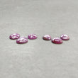 RUBY Gemstone Rose Cut : Natural Untreated Unheated Raspberry Sheen Ruby Egg Shape 6pcs Set