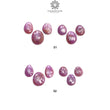 RUBY Gemstone Rose Cut : Natural Untreated Unheated Raspberry Sheen Ruby Egg Shape 6pcs Set