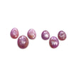 RUBY Gemstone Rose Cut : Natural Untreated Unheated Raspberry Sheen Ruby Egg Shape 6pcs Set