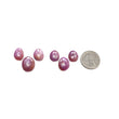 RUBY Gemstone Rose Cut : Natural Untreated Unheated Raspberry Sheen Ruby Egg Shape 6pcs Set