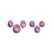 RUBY Gemstone Rose Cut : Natural Untreated Unheated Raspberry Sheen Ruby Egg Shape 6pcs Set