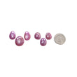 RUBY Gemstone Rose Cut : Natural Untreated Unheated Raspberry Sheen Ruby Egg Shape 6pcs Set