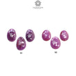 RUBY Gemstone Rose Cut : Natural Untreated Unheated Raspberry Purple Pink Ruby Egg Shape 3pcs Set