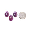 RUBY Gemstone Rose Cut : Natural Untreated Unheated Raspberry Purple Pink Ruby Egg Shape 3pcs Set