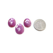 RUBY Gemstone Rose Cut : Natural Untreated Unheated Raspberry Purple Pink Ruby Egg Shape 3pcs Set