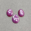 RUBY Gemstone Rose Cut : Natural Untreated Unheated Raspberry Purple Pink Ruby Egg Shape 3pcs Set