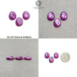 RUBY Gemstone Rose Cut : Natural Untreated Unheated Raspberry Purple Pink Ruby Egg Shape 3pcs Set