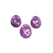 RUBY Gemstone Rose Cut : Natural Untreated Unheated Raspberry Purple Pink Ruby Egg Shape 3pcs Set