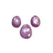 RUBY Gemstone Rose Cut : Natural Untreated Unheated Raspberry Purple Pink Ruby Egg Shape 3pcs Set