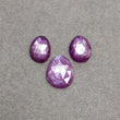 RUBY Gemstone Rose Cut : Natural Untreated Unheated Raspberry Purple Pink Ruby Egg Shape 3pcs Set
