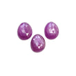 RUBY Gemstone Rose Cut : Natural Untreated Unheated Raspberry Purple Pink Ruby Egg Shape 3pcs Set