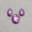 RUBY Gemstone Rose Cut : Natural Untreated Unheated Raspberry Purple Pink Ruby Egg Shape 3pcs Set