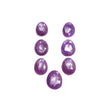 RUBY Gemstone Rose Cut : Natural Untreated Unheated Raspberry Purple Pink Ruby Egg Shape Set