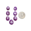 RUBY Gemstone Rose Cut : Natural Untreated Unheated Raspberry Purple Pink Ruby Egg Shape Set