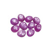 RUBY Gemstone Rose Cut : Natural Untreated Unheated Raspberry Purple Pink Ruby Egg Shape Set