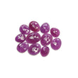 RUBY Gemstone Rose Cut : Natural Untreated Unheated Purple Pink Ruby Egg Shape Set