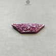 RUBY Gemstone Carving : 34.30cts Natural Untreated Unheated Red Ruby Floral Hand Carved Uneven Shape 18*36mm