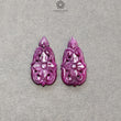 RUBY Gemstone Carving : 24.80cts Natural Untreated Unheated Red Ruby Hand Carved Pear Shape 29*15mm Pair