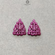 RUBY Gemstone Carving : 30.00cts Natural Untreated Unheated Red Ruby Hand Carved Triangle Shape 23*17mm Pair